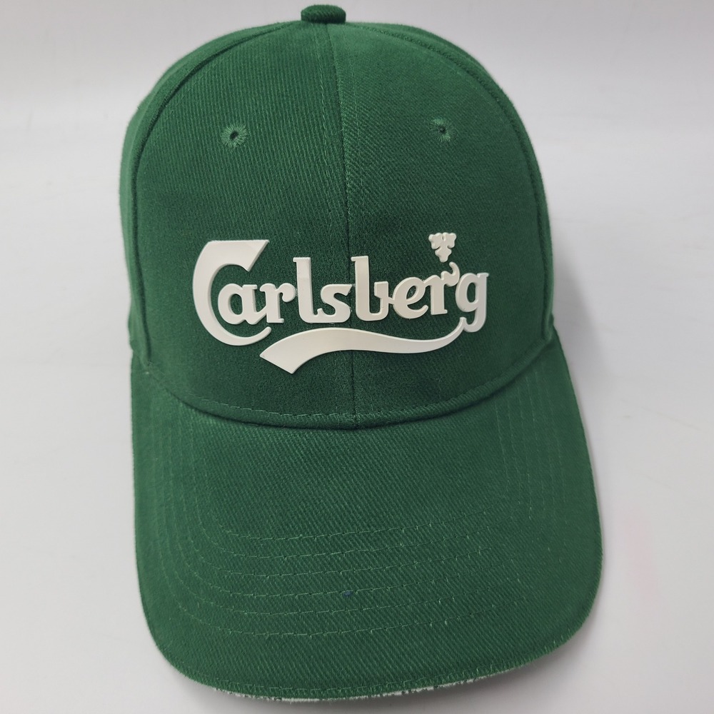 Carlsberg Hat Strapback (Fits Small) Green White Beer Brewery Logo Casual Men